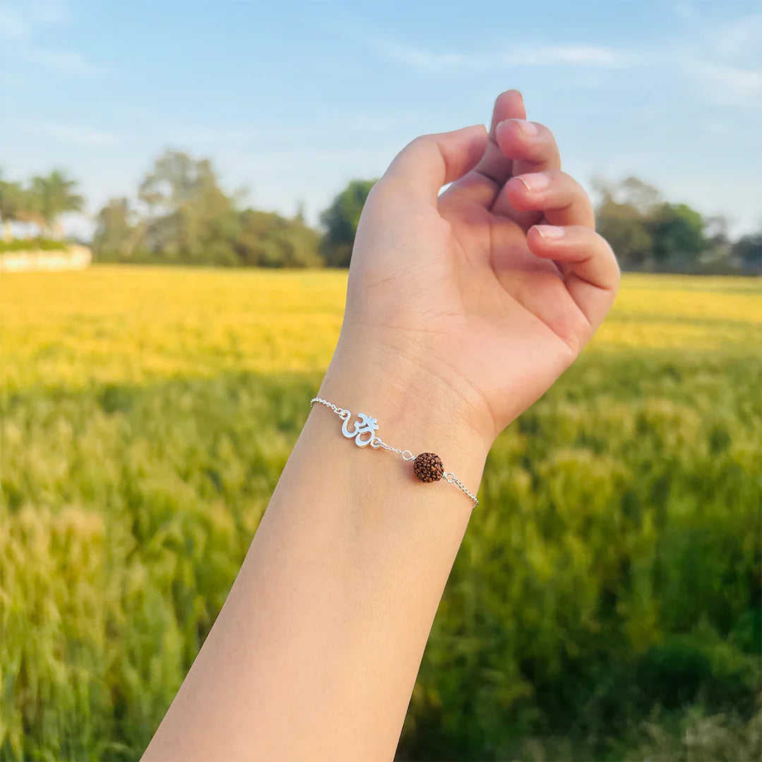 ॐ Rudraksha Pure Silver Bracelet | Buy 1 Get 1 Free