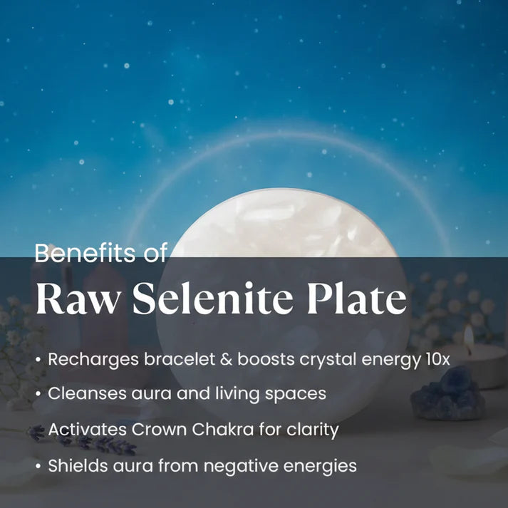 Dhanyog Chips Bracelet - Free Selenite Plate ( Charger )