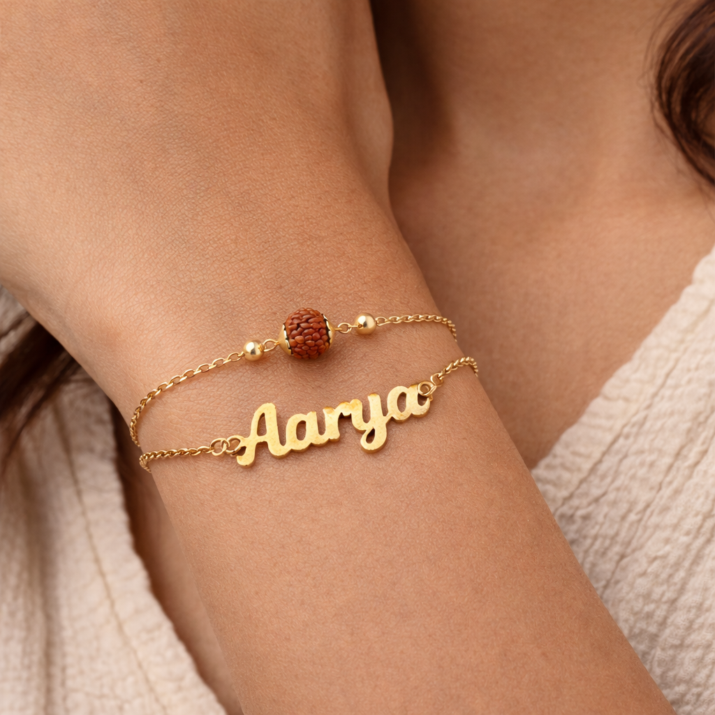 Personalised Name Rudraksha Bracelet | VAANI