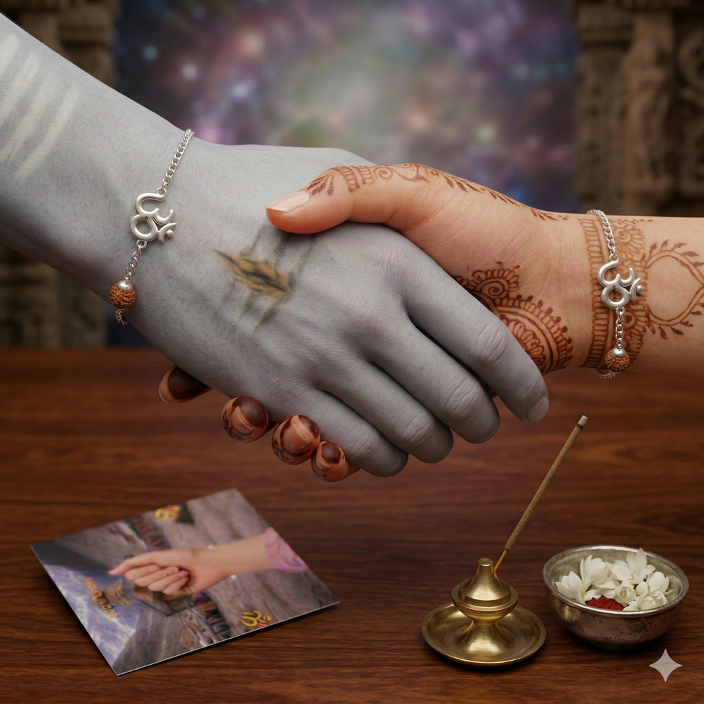 ॐ Rudraksha Pure Silver Bracelet