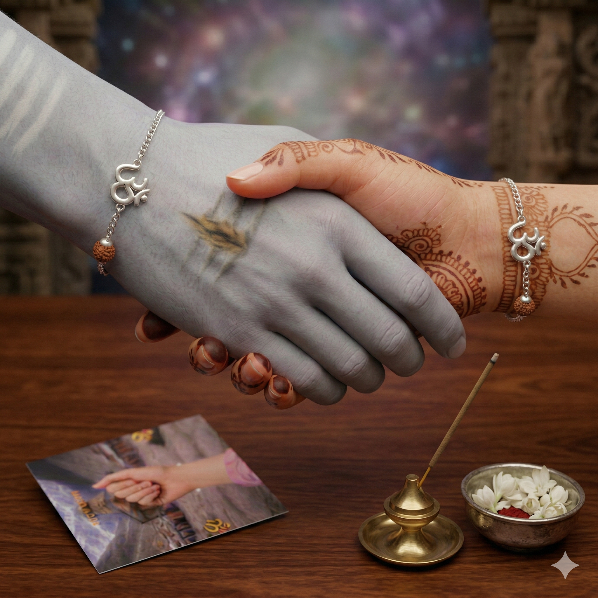 ॐ Rudraksha Pure Silver Bracelet