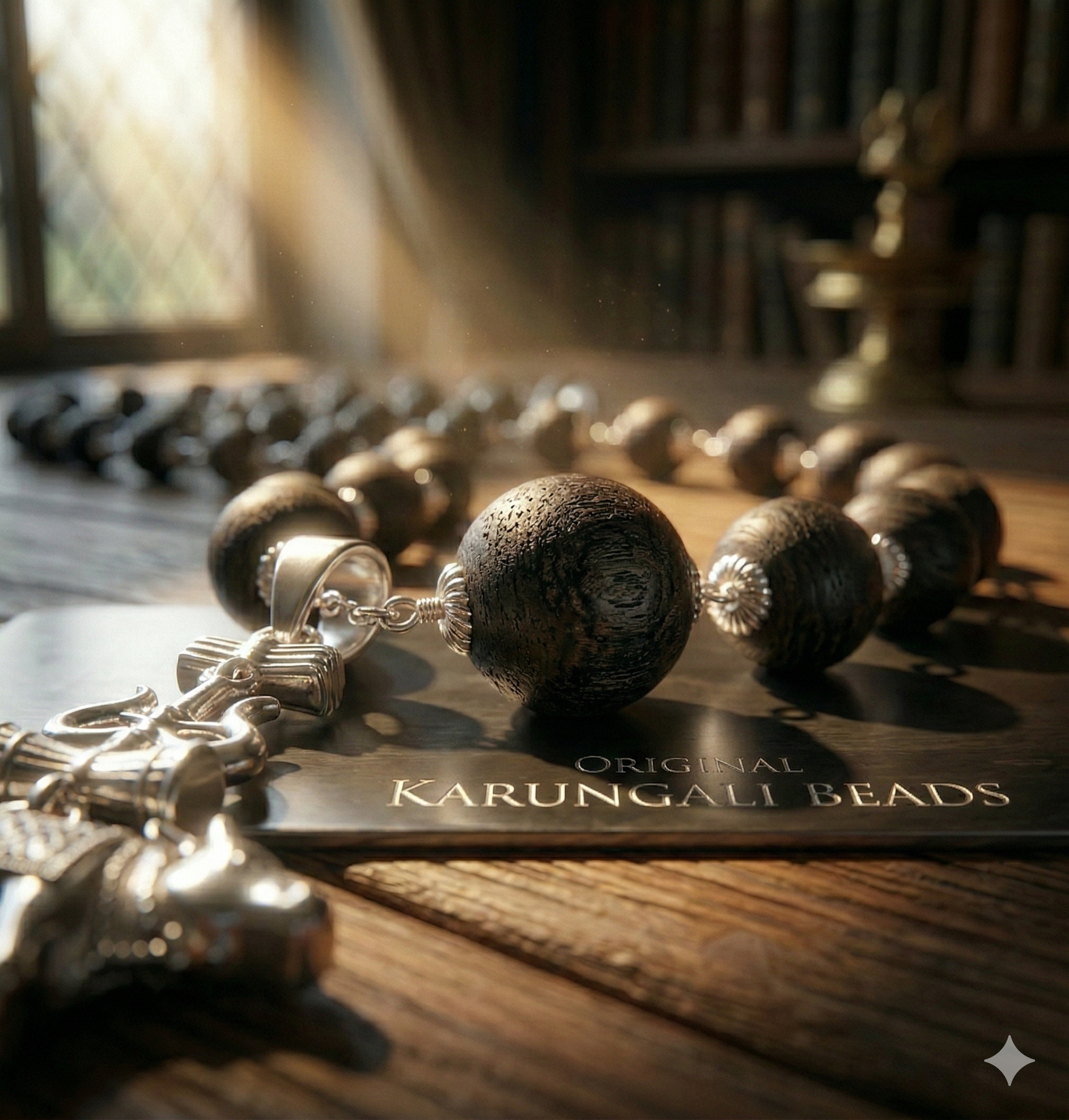 Karungali Mala with Shiv Trishul & Nandi Pendant