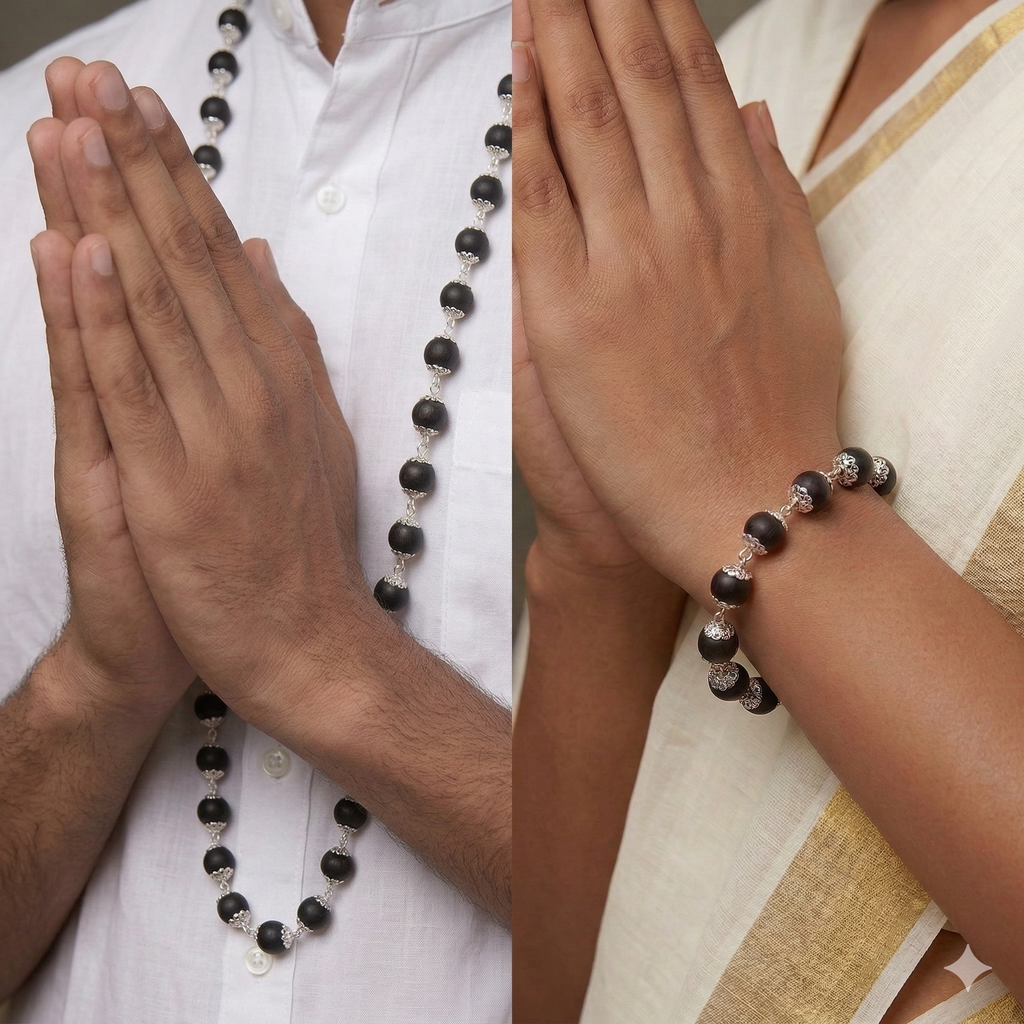 Certified Karungali Mala with "Free Karungali Bracelet"