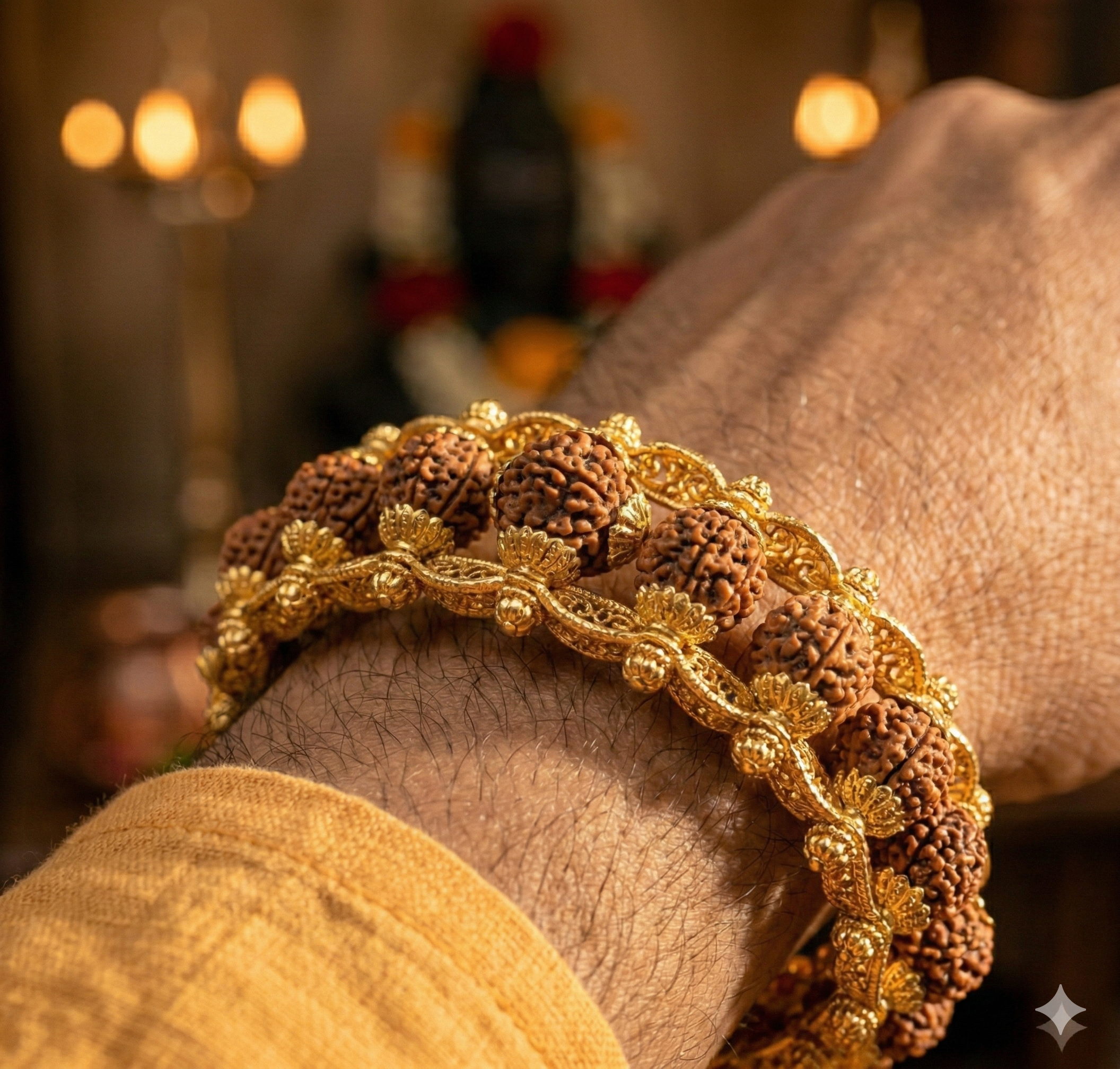 Neelkanth Gold Plated Rudraksha Bracelet