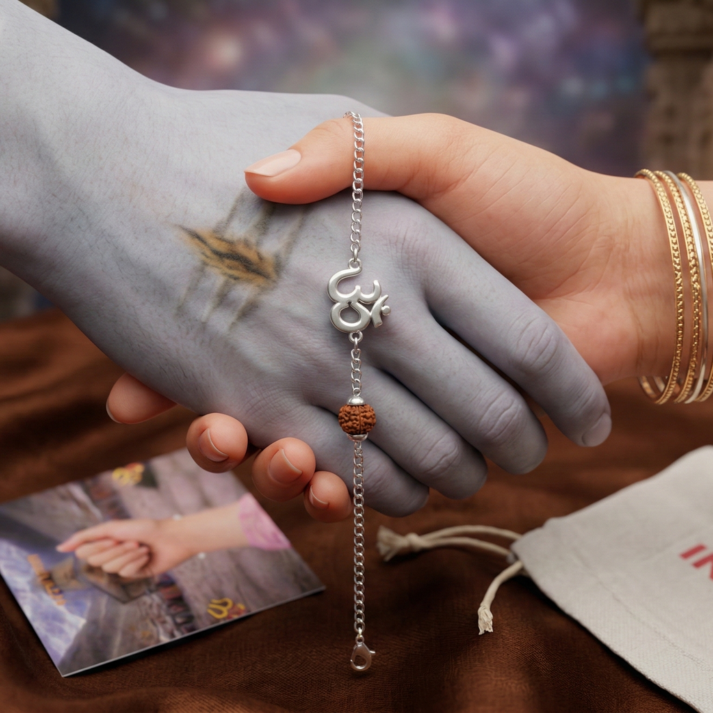 ॐ Rudraksha Pure Silver Bracelet