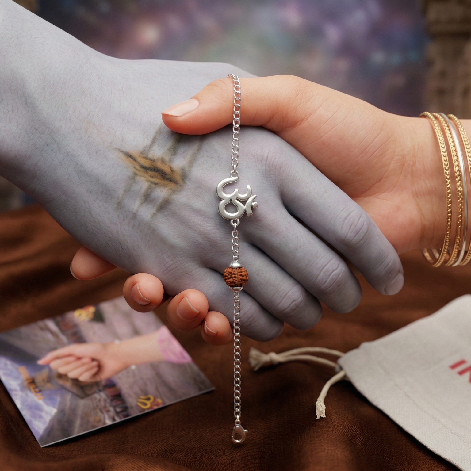 ॐ Rudraksha Pure Silver Bracelet