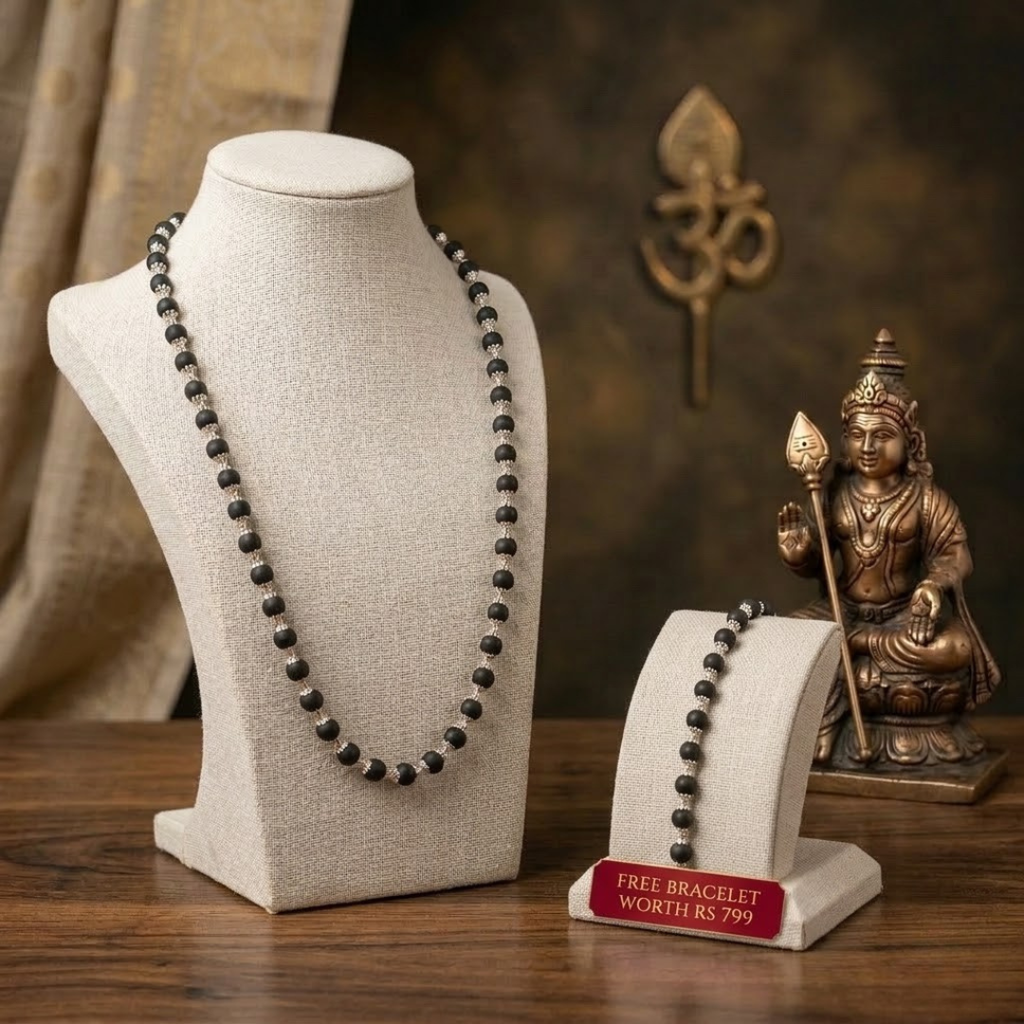 Certified Karungali Mala with "Free Karungali Bracelet"